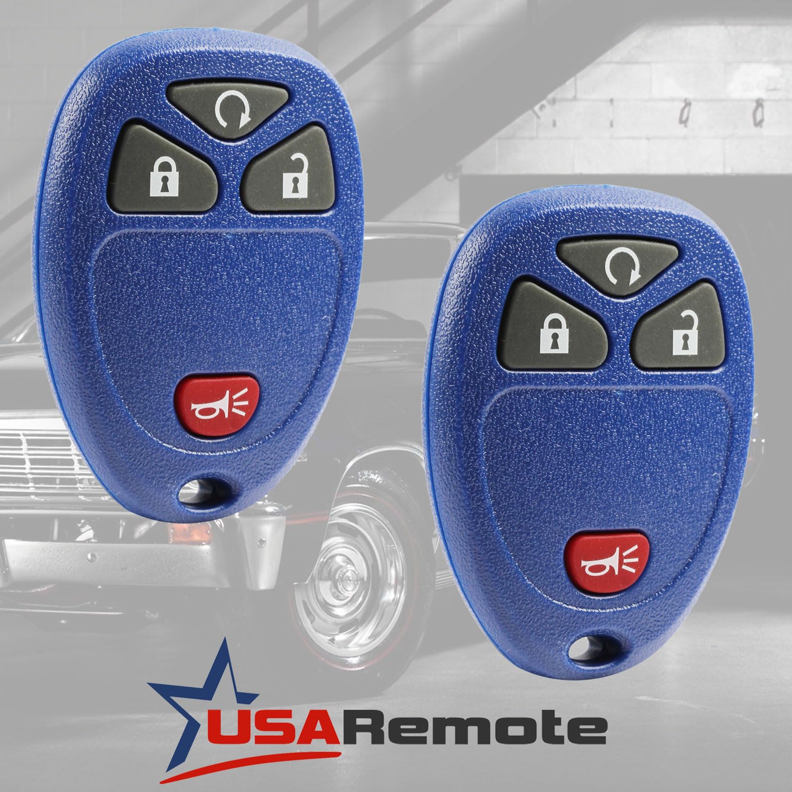 Key Fob Keyless Entry Remote Set of 2 for Chevy Silverado Traverse Equinox GMC Sierra Pontiac Torrent Saturn Outlook 2007 to 2016 Blue - View 2 of 6