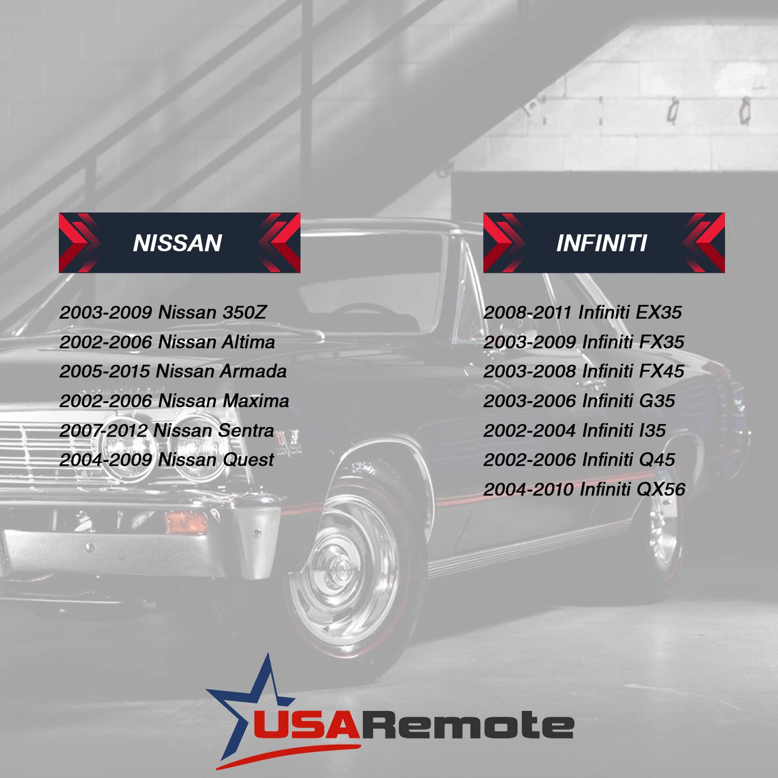 Key Fob Keyless Entry Remote for Nissan and Infiniti Models Set of 2 Red KBRASTU15 - View 4 of 6