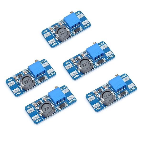 Oiyagai Oiyagai 5pcs MT3608 DC DC Step Up Power Module Booster 2A for Arduino High Efficiency Power Supply - View 2 of 5