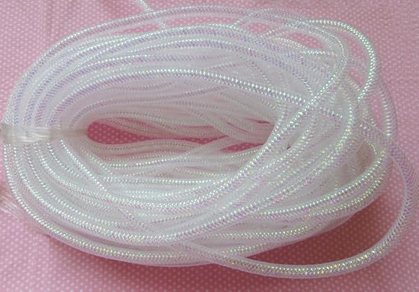 YYCRAFT YYCRAFT 15 Yards Solid Mesh Tube for Wreaths & Crafts - Shiny White 8mm Deco Flex - View 3 of 4