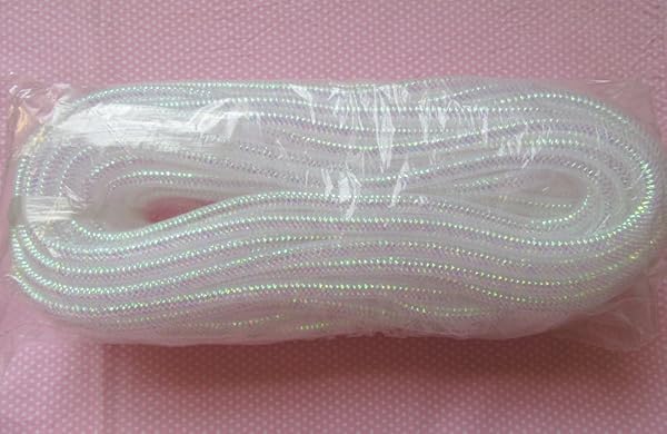 YYCRAFT YYCRAFT 15 Yards Solid Mesh Tube for Wreaths & Crafts - Shiny White 8mm Deco Flex - View 4 of 4