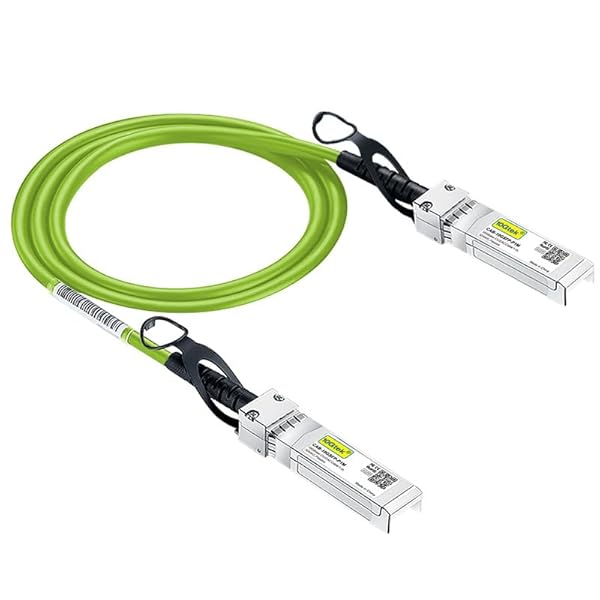 10Gtek Green 10G SFP+ DAC Cable Twinax for Cisco Ubiquiti D-Link Supermicro Netgear Mikrotik Fortinet 0.5 Meter 1.6ft - View 2 of 11