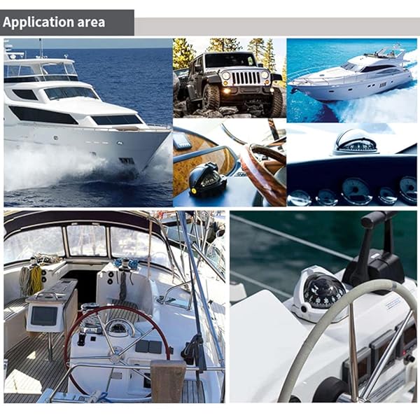 Qiilu Qiilu Multi-Purpose Sea Marine Bracket Mount Compass for Boat Caravan Truck White - View 3 of 10
