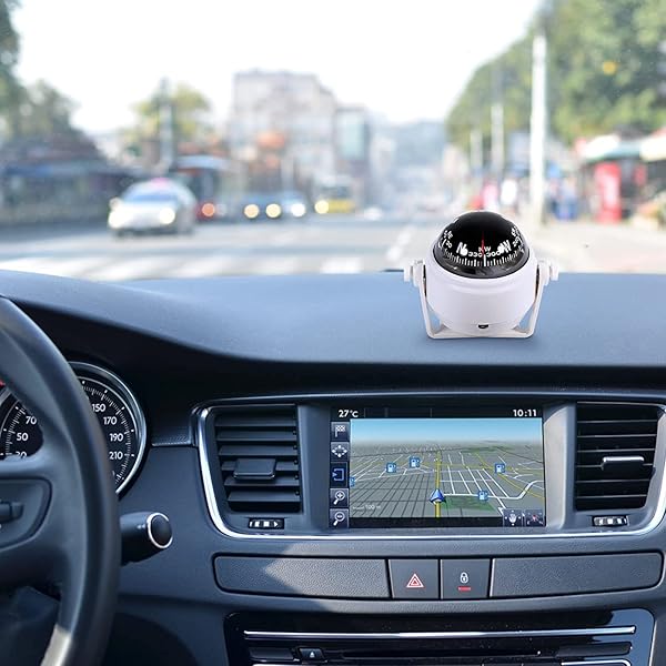 Qiilu Qiilu Multi-Purpose Sea Marine Bracket Mount Compass for Boat Caravan Truck White - View 5 of 10