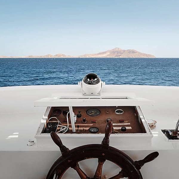 Qiilu Qiilu Multi-Purpose Sea Marine Bracket Mount Compass for Boat Caravan Truck White - View 6 of 10