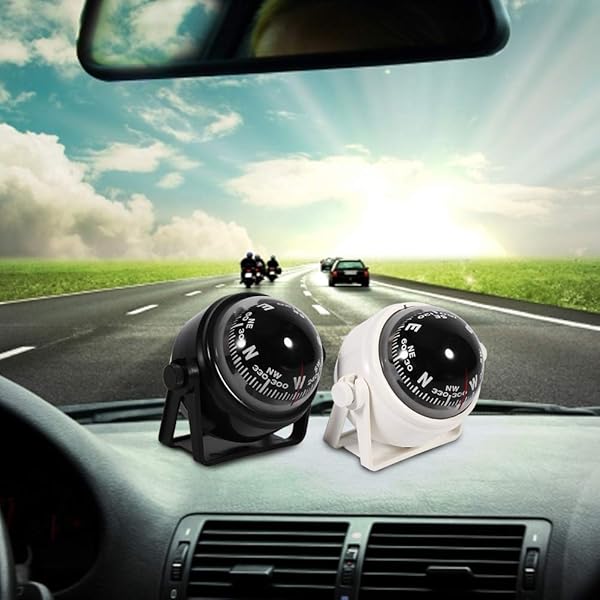 Qiilu Qiilu Multi-Purpose Sea Marine Bracket Mount Compass for Boat Caravan Truck White - View 7 of 10