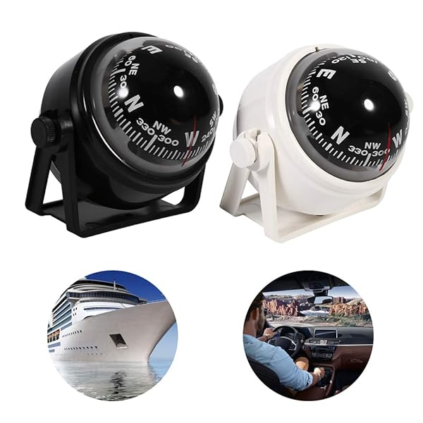 Qiilu Qiilu Multi-Purpose Sea Marine Bracket Mount Compass for Boat Caravan Truck White - View 8 of 10