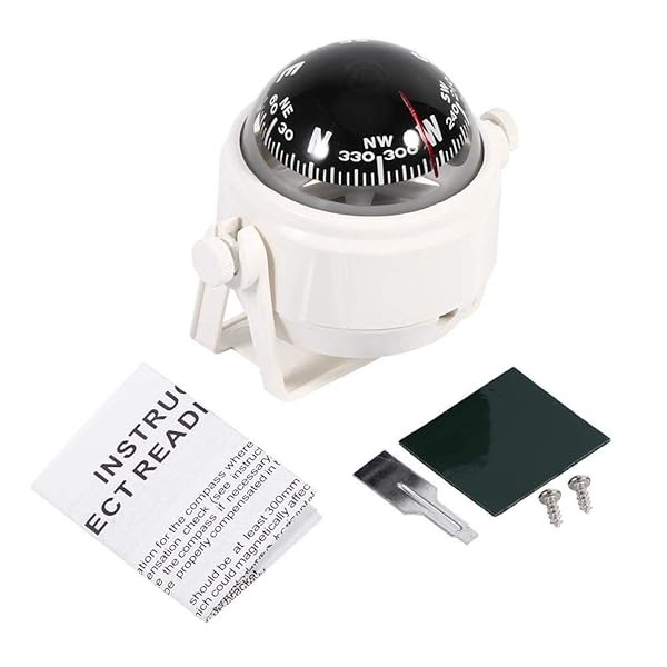 Qiilu Qiilu Multi-Purpose Sea Marine Bracket Mount Compass for Boat Caravan Truck White - View 2 of 10
