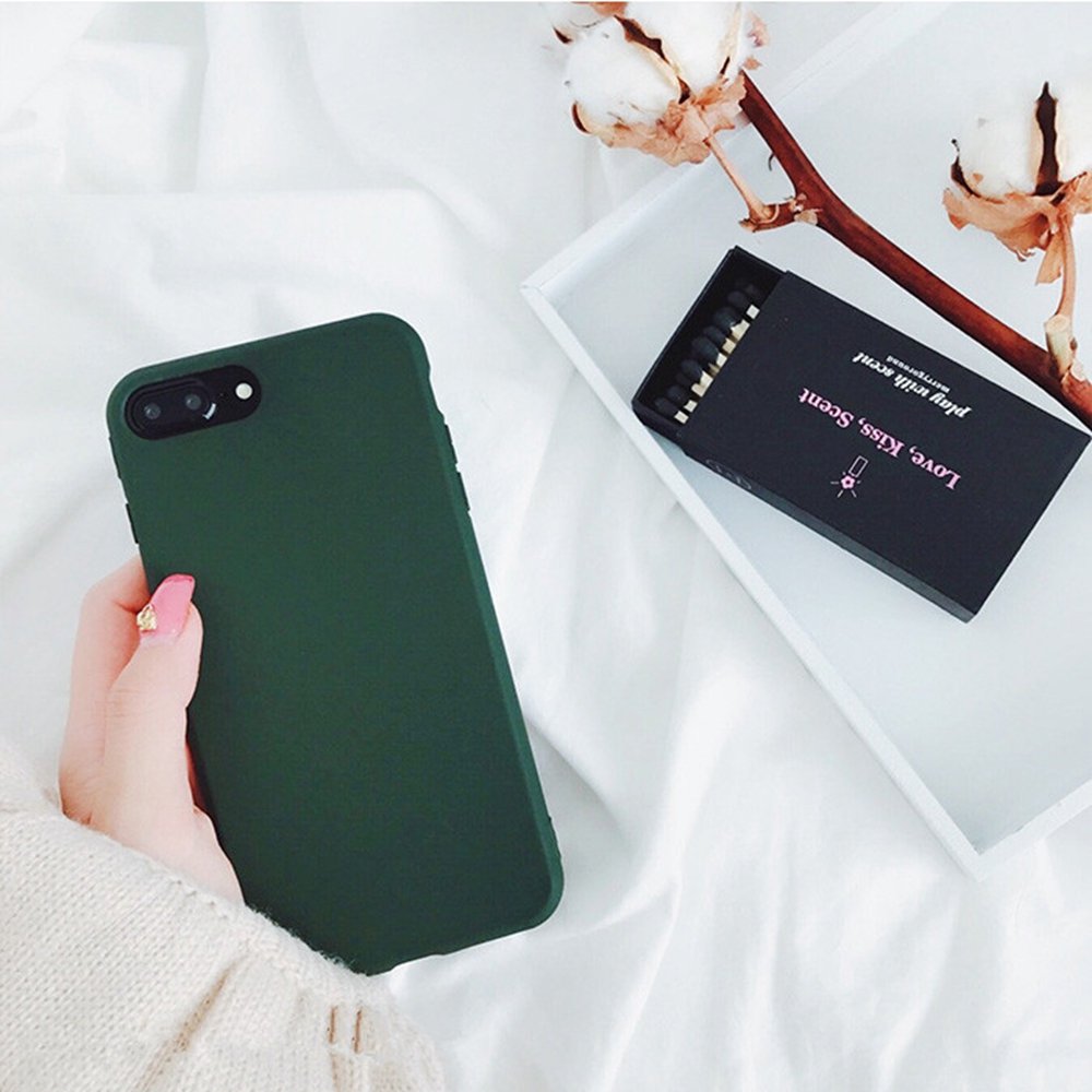 YonMeet YonMeet Retro Soft TPU Case for iPhone X 8 7 Plus 6s 6 Plus Slim Flexible Cover in Forest Green Fashion Style - View 2 of 8