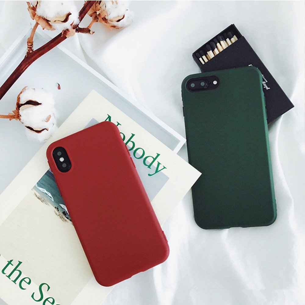YonMeet YonMeet Retro Soft TPU Case for iPhone X 8 7 Plus 6s 6 Plus Slim Flexible Cover in Forest Green Fashion Style - View 4 of 8