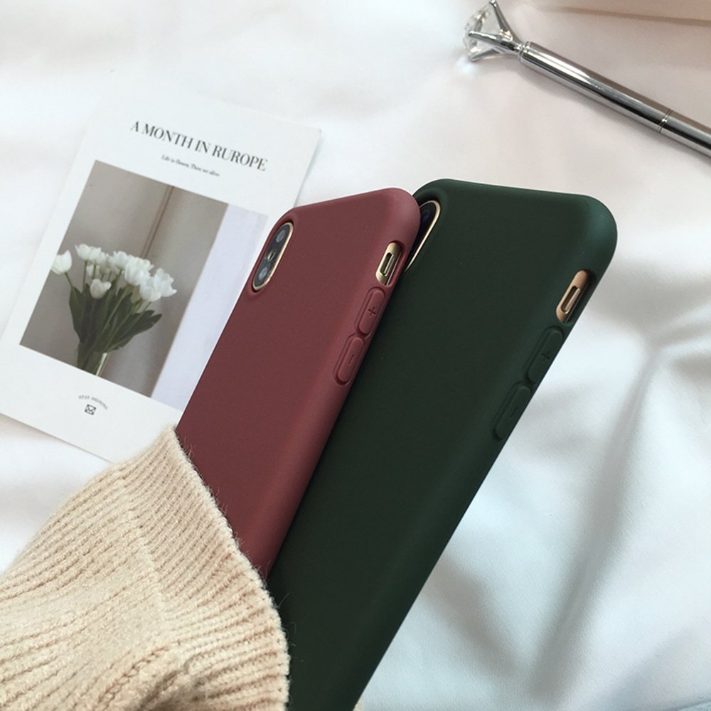 YonMeet YonMeet Retro Soft TPU Case for iPhone X 8 7 Plus 6s 6 Plus Slim Flexible Cover in Forest Green Fashion Style - View 6 of 8