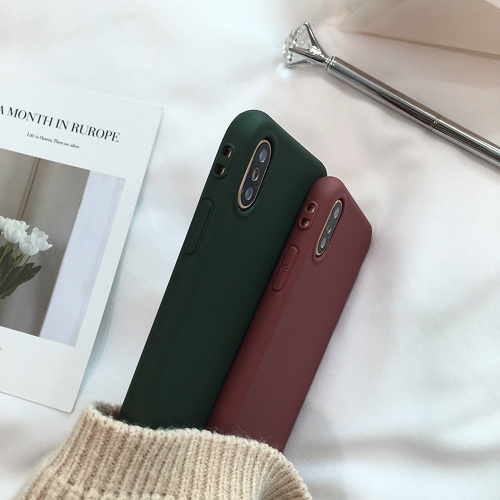 YonMeet YonMeet Retro Soft TPU Case for iPhone X 8 7 Plus 6s 6 Plus Slim Flexible Cover in Forest Green Fashion Style - View 7 of 8