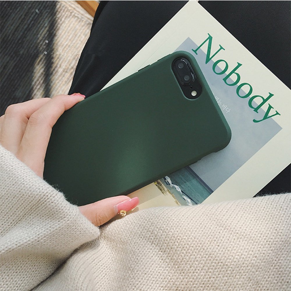 YonMeet YonMeet Retro Soft TPU Case for iPhone X 8 7 Plus 6s 6 Plus Slim Flexible Cover in Forest Green Fashion Style