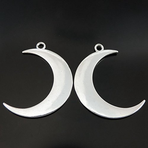 Julie Wang Julie Wang 16pcs Silver Moon Crescent Pendant Charms for DIY Necklace Jewelry - 44x31mm - View 5 of 5