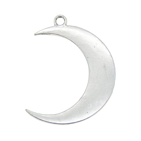 Julie Wang Julie Wang 16pcs Silver Moon Crescent Pendant Charms for DIY Necklace Jewelry - 44x31mm - View 2 of 5
