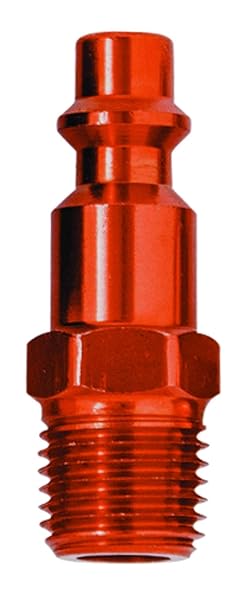 Tru-Flate "Tru-Flate 12-224R 1/4" I/M Design Plug - 10 Pack Red Bulk for Air Tools"