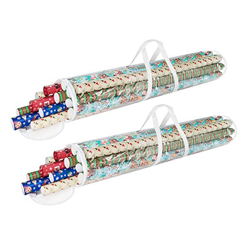 Elf Stor Effortless Gift Wrap Storage: Set of 2 Clear Organizers for 50 Rolls - Perfect for Holidays & Christmas by Elf Stor - View 3 of 7