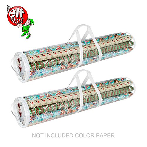 Elf Stor Effortless Gift Wrap Storage: Set of 2 Clear Organizers for 50 Rolls - Perfect for Holidays & Christmas by Elf Stor - View 4 of 7