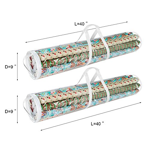 Elf Stor Effortless Gift Wrap Storage: Set of 2 Clear Organizers for 50 Rolls - Perfect for Holidays & Christmas by Elf Stor - View 5 of 7