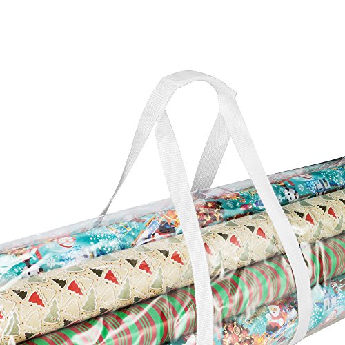 Elf Stor Effortless Gift Wrap Storage: Set of 2 Clear Organizers for 50 Rolls - Perfect for Holidays & Christmas by Elf Stor - View 6 of 7