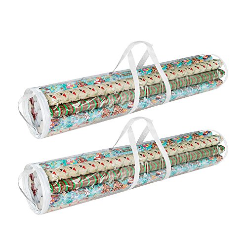 Elf Stor Effortless Gift Wrap Storage: Set of 2 Clear Organizers for 50 Rolls - Perfect for Holidays & Christmas by Elf Stor - View 2 of 7