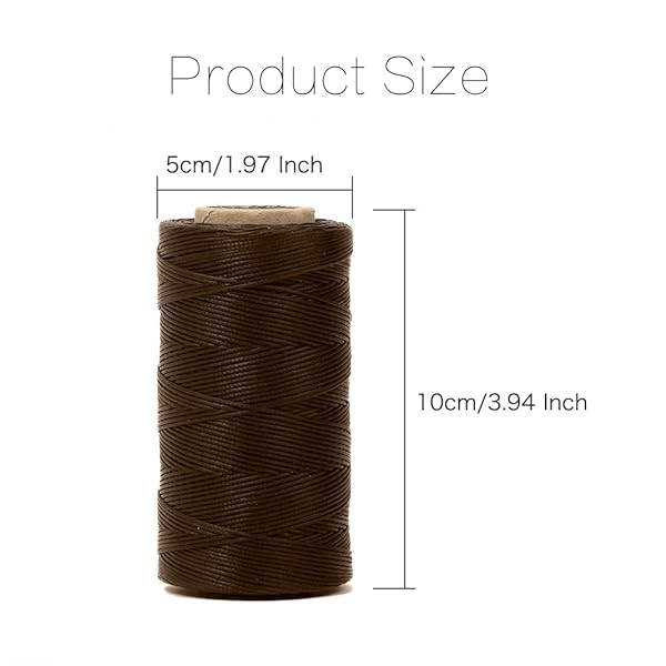 Tenn Well Buy Tenn Well 328Yards 150D 1MM Waxed Thread & Flat Sewing Kit for Leather DIY Projects - Brown - View 4 of 7