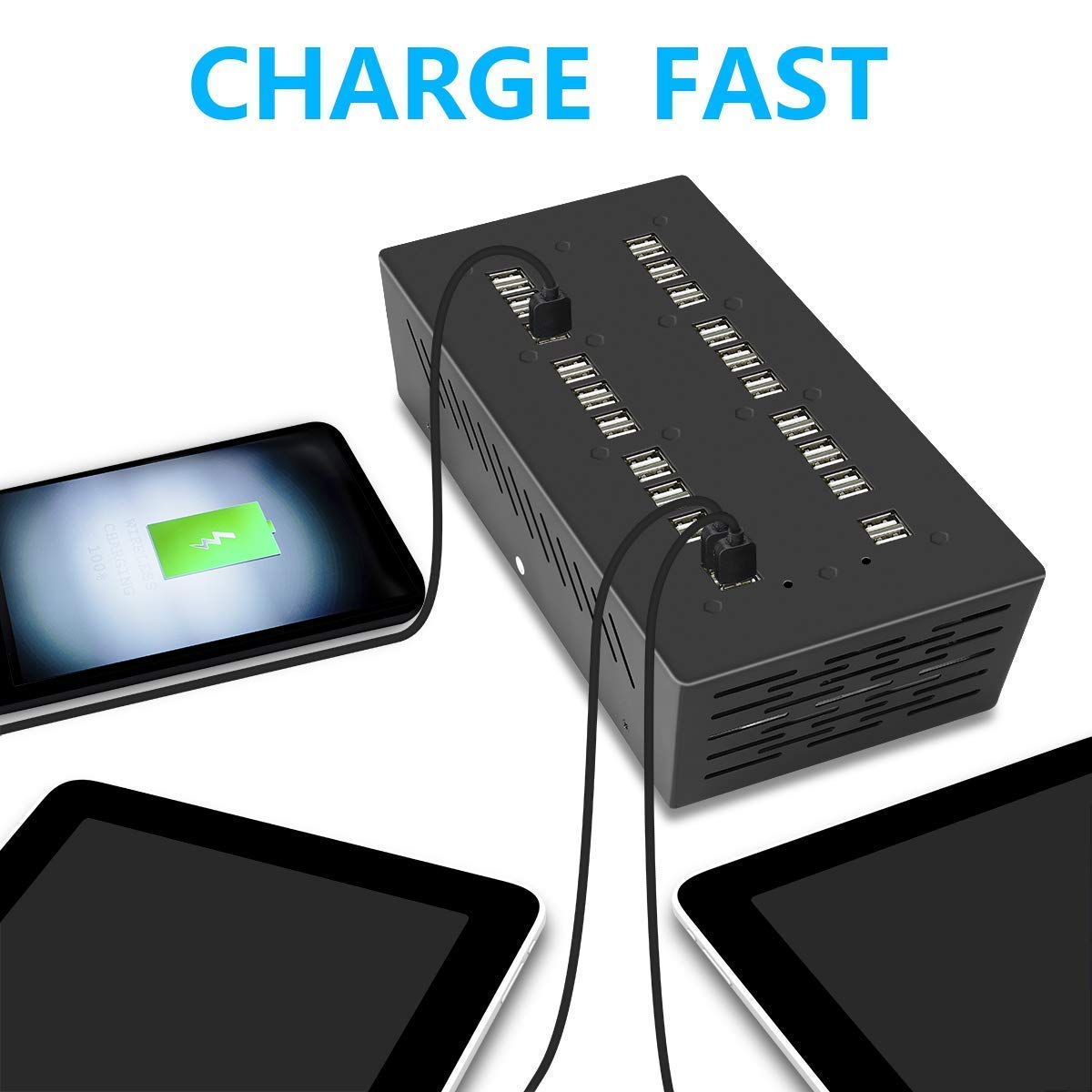 40 Ports USB Charging Station with Intelligent Protection Multi Port USB Charger Wall Adapter for iPhone iPad Samsung - View 5 of 7