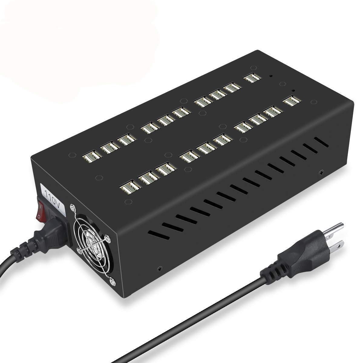 40 Ports USB Charging Station with Intelligent Protection Multi Port USB Charger Wall Adapter for iPhone iPad Samsung