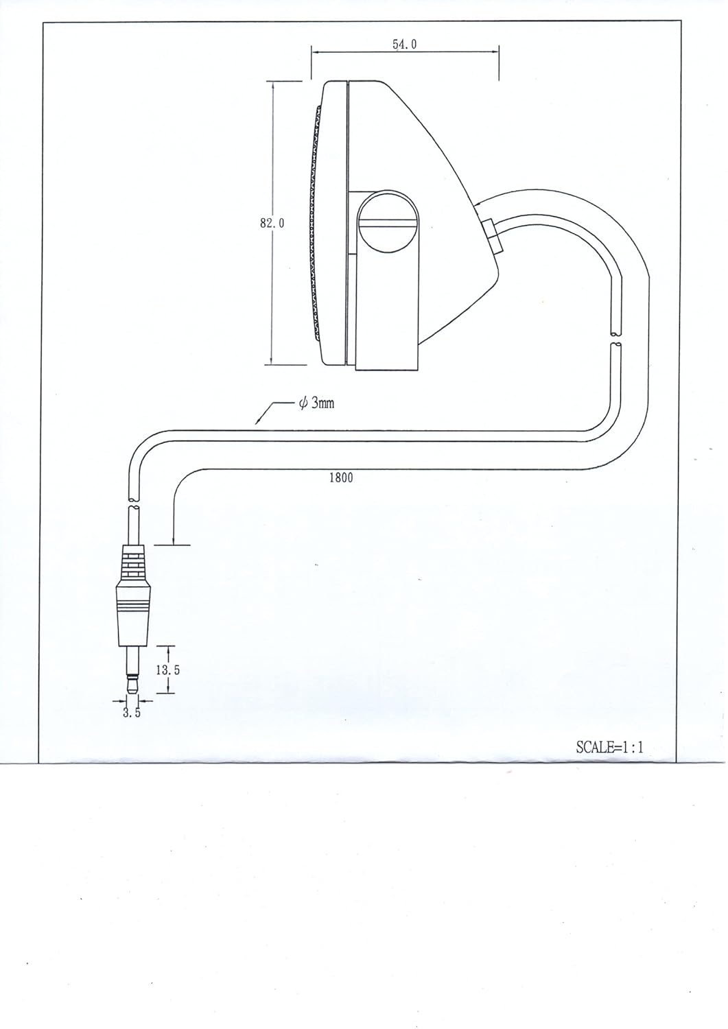 Anteenna Anteenna TW-10 Straight Type CB External Speaker for Mobile Transceiver with Swivel Bracket 5W 1.8M Cable 3.5mm Mono Plug - View 4 of 5