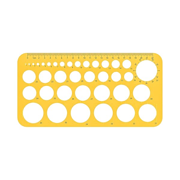 RZDEAL RZDEAL Circle Round Stencil Template for Artists - Precision Drawing Aid (1mm to 37mm Diameter)