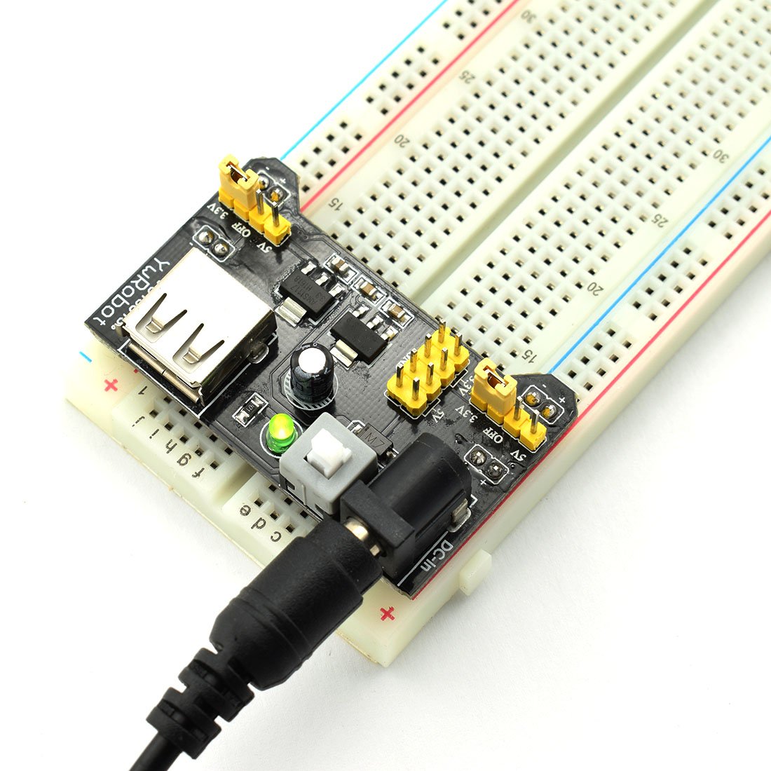 HJ Garden HJ Garden Power Supply Module Kit for Arduino Raspberry Pi STM32 UNO MEGA2560 with Breadboard Jumper and 12V 1A Adaptor - View 2 of 5