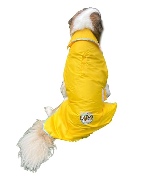HugeHounds HugeHounds Extra Large Yellow Dog Raincoat with Half Hood Waterproof and Travel Carry Bag for XL Dogs - View 2 of 9
