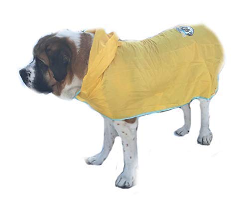 HugeHounds HugeHounds Extra Large Yellow Dog Raincoat with Half Hood Waterproof and Travel Carry Bag for XL Dogs - View 8 of 9