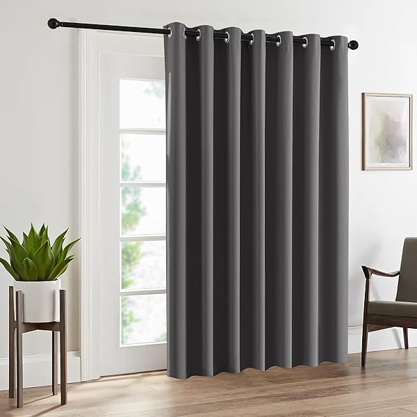 RYB HOME RYB HOME Blackout Curtains 100x84 - Thermal Efficiency & Total Privacy for Bedroom, Living Room, & Sliding Glass Doors - Grey Drapes