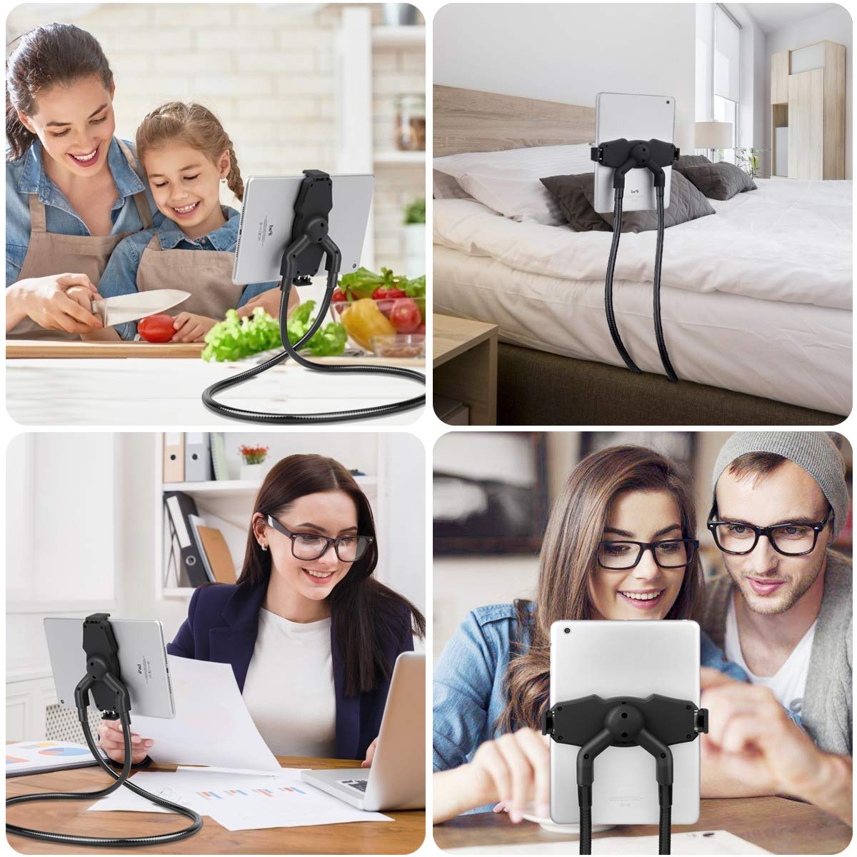 B-Land Universal Cell Phone and Tablet Holder with Free Rotating Gooseneck Mount for Easy Viewing and Hands-Free Use - View 6 of 7