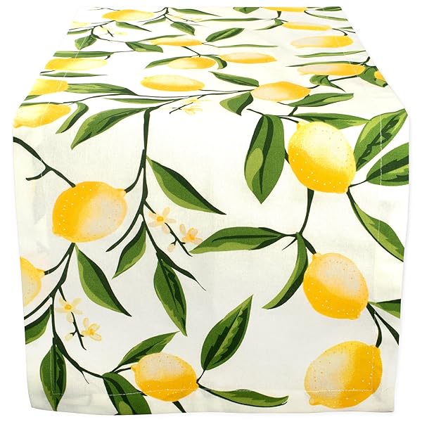 DII Shop DII Lemon Bliss Tabletop Collection: Stylish 14x108 Table Runner for Bright Dining Decor