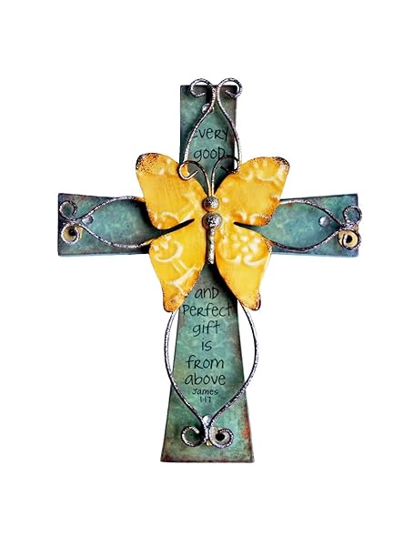 MelinSam Beautiful MelinSam Wooden Wall Cross with Butterfly & Prayer - Perfect Christian Home Decor & Gift
