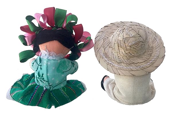 ALKIMIA INC Alkimia Inc Mexican Handmade Traditional Rag Couple Dolls 5 Inches Unique Gift for Home Decor - View 4 of 4