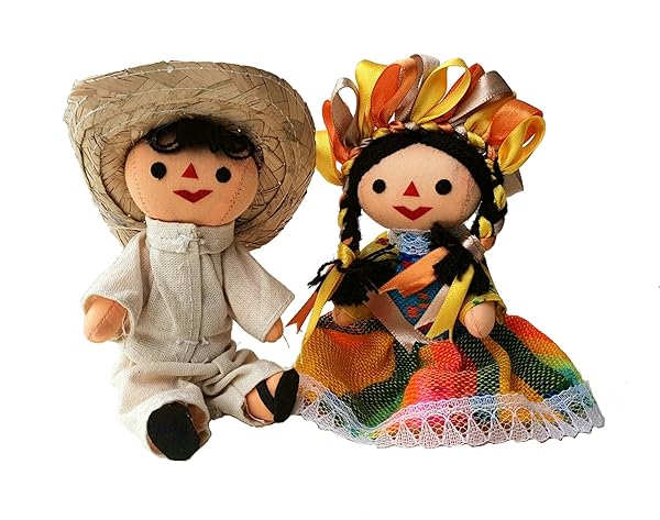 ALKIMIA INC Alkimia Inc Mexican Handmade Traditional Rag Couple Dolls 5 Inches Unique Gift for Home Decor
