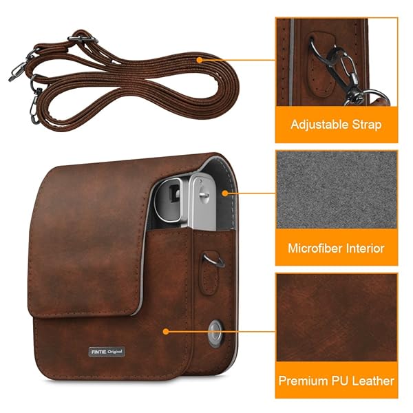 FINTIE Fintie Vegan Leather Case for Fujifilm Instax Mini 90 - Stylish & Durable Camera Cover with Removable Strap - View 4 of 9