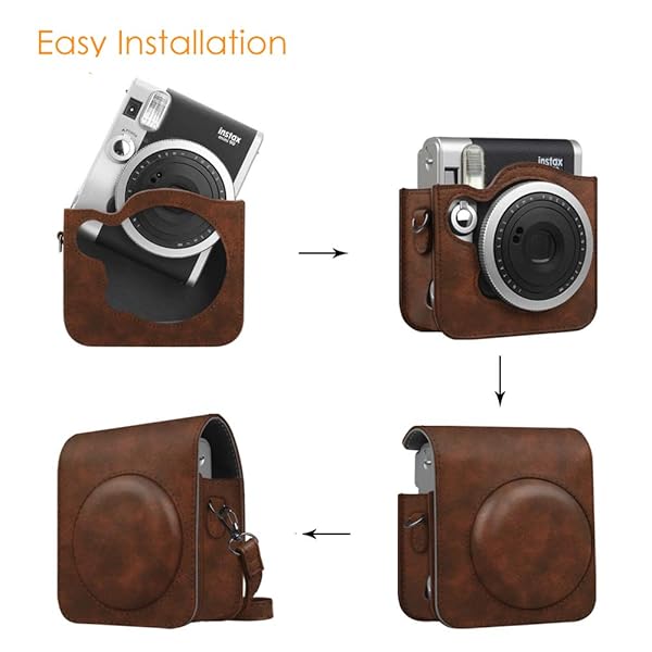 FINTIE Fintie Vegan Leather Case for Fujifilm Instax Mini 90 - Stylish & Durable Camera Cover with Removable Strap - View 6 of 9