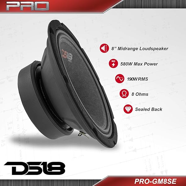 DS18 "DS18 PRO-GM8SE 8" Loudspeaker - 480W Max, Premium Car Audio Midrange Speaker for Superior Truck Stereo Sound" - View 4 of 8