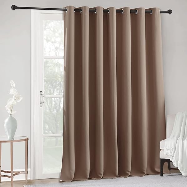 RYB HOME RYB HOME Large 84 Inch Blackout Curtains for Living Room and Dining Room Thermal Drapes Cappuccino Color Room Divider W 100 x L 84