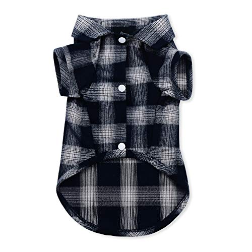 Koneseve Koneseve Dog Shirt Stylish Cozy Plaid T-Shirt for Small Dogs and Cats Perfect for Halloween and Christmas Costumes in Blue 3XL