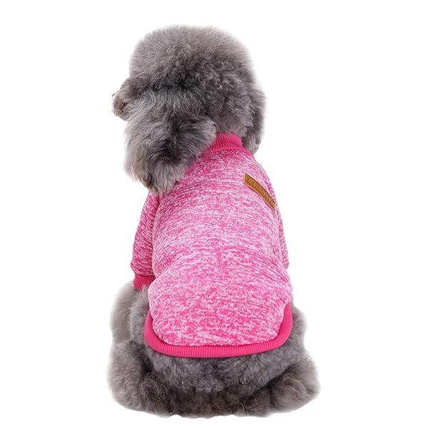 JECIKELON Jecikelon Dog Sweater Soft Winter Clothing for Small Dogs and Puppies Rose Red XS - View 6 of 6