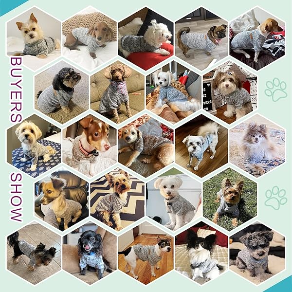 JECIKELON Jecikelon Dog Sweater Soft Winter Clothing for Small Dogs and Puppies Grey XXS XS Warm Outfit - View 2 of 6