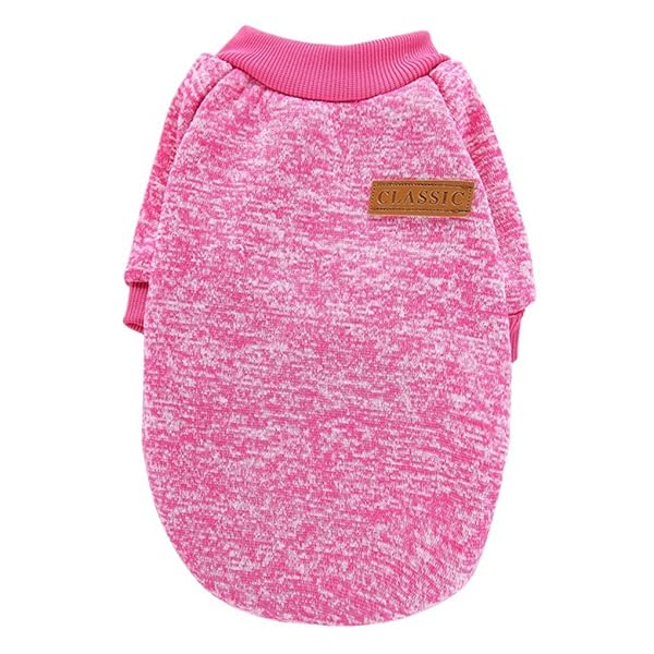 JECIKELON Jecikelon Dog Sweater Soft Winter Clothing for Small Dogs and Puppies Rose Red XXS - View 4 of 6