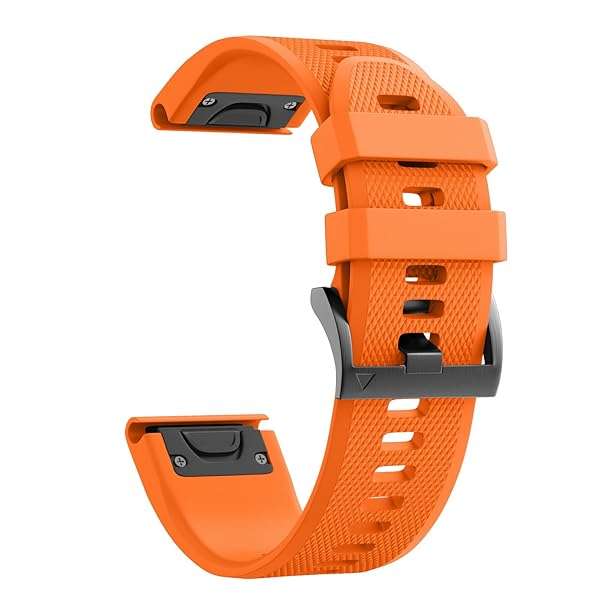 NotoCity NotoCity Compatible Fenix 5 Band 22mm Width Soft Silicone Watch Strap for Fenix 5 Plus/Fenix 6/Fenix 6 Pro/Fenix 7/exip/Forerunner 935/945/Approach S60/Quatix 5(Orange) - View 3 of 9