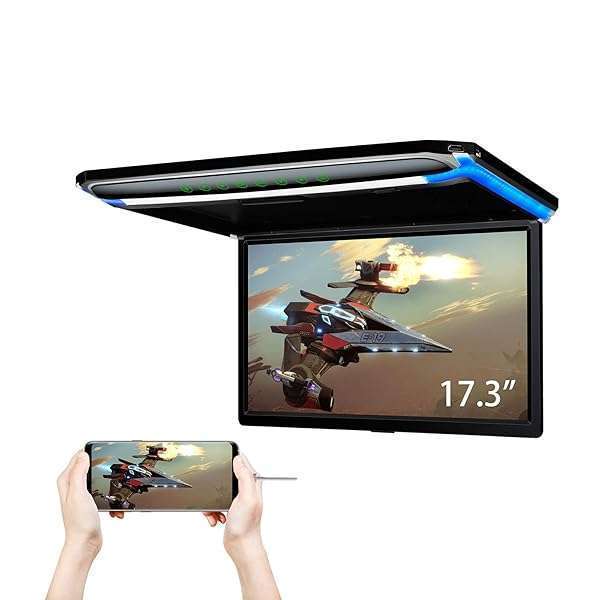 XTRONS "XTRONS 17.3" FHD Car Overhead Monitor - Ultra-Thin 1080P Roof-Mounted Screen with HDMI Port" - View 2 of 9