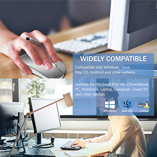 Tsmine Azmall Quiet Wireless Bluetooth Rechargeable Mini Gaming Mouse with 3 Adjustable DPI Levels for Computer Use - View 3 of 8